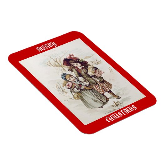 Vintage Kinder Frohe Weihnachtsmagnet Magnet (Rechte Seite)