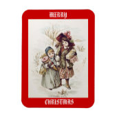 Vintage Kinder Frohe Weihnachtsmagnet Magnet (Vertikal)
