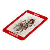 Vintage Kinder Frohe Weihnachtsmagnet Magnet (Linke Seite)