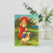 Vintage Kinder Frühling Geburtstag Postkarte (Stehend Vorderseite)