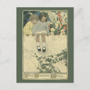 Vintage Kinder, Garden Wall Jessie Willcox Smith Postkarte