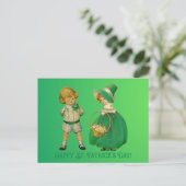 Vintage Kinder glücklich St. Patrick's Day Postkarte (Stehend Vorderseite)