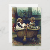 Vintage Kinder gutes Schiff Postkarte (Vorne/Hinten)