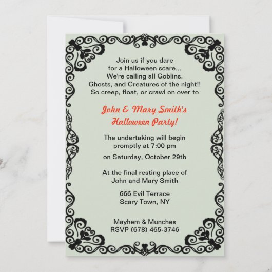 Vintage Kinder hinter einem KürbisHalloween Einladung (Rückseite)