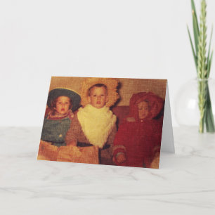 Vintage Kinder in Kostümen, Halloween Karte