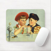 Vintage Kinder, Junge und Mädchen, die einen Schüt Mousepad (Mit Mouse)