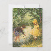 Vintage Kinder, Junge und Mädchen spielen von Cree (Vorderseite)