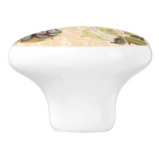 Vintage Kinder Keramikknauf (Seitenansicht)