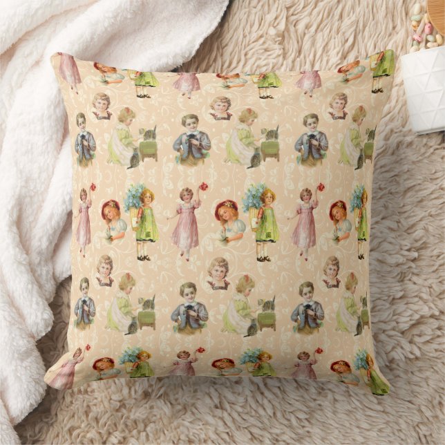 Vintage Kinder Kissen (Decke)