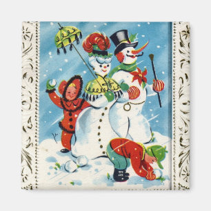 Vintage Kinder KRW am Spiel-Weihnachtsmagneten Magnet