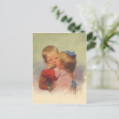 Vintage Kinder Küssen Kunst, Karl Feiertag 1910 Postkarte (Stehend Vorderseite)
