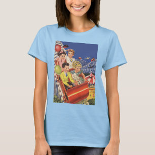 Vintage-Kinder-Luftballons-Hund-Achterbahnfahrt T-Shirt
