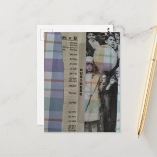 Vintage Kinder Mit Ballons Collage Postkarte