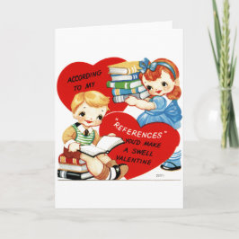 Vintage Kinder mit Büchern Valentine Grußkarte Feiertagskarte