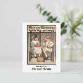 Vintage Kinder mit Erntedank Gruß Feiertagspostkarte (Stehend Vorderseite)