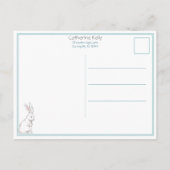 Vintage Kinder mit Osterbünen und Eiern Postkarte (Rückseite)