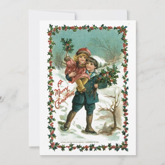 Vintage Kinder mit Weihnachten (Vorderseite)