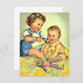 Vintage Kinder, Niedliche glückliche Kleinkinder l (Vorne/Hinten)