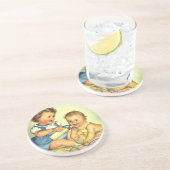 Vintage Kinder, Niedliche glückliche Kleinkinder l Getränkeuntersetzer (Seite)