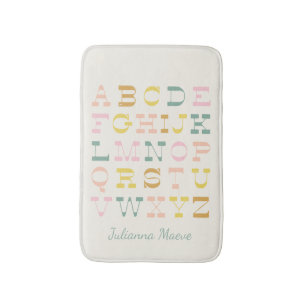 Vintage Kinder Pasta Alphabet Kunst, Dichtung und Badematte