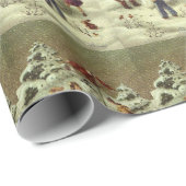 Vintage Kinder Schneemann Geschenkpapier (Rolleneckpunkt)