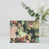 Vintage Kinder spielen Button auf dem Schwanz auf  Postkarte (Stehend Vorderseite)