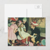 Vintage Kinder spielen Button auf dem Schwanz auf  Postkarte (Vorne/Hinten)