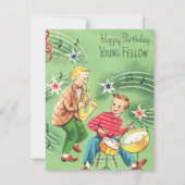 Vintage Kinder spielen Instrumente zum Geburtstag Karte (Vorderseite)