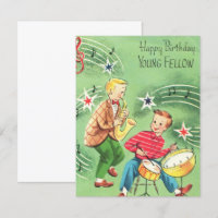 Vintage Kinder spielen Instrumente zum Geburtstag