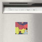 Vintage Kinder spielen Mädchen und Jungen blasen B Magnet (In Situ (Geschirrspüler))