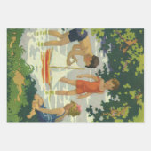 Vintage Kinder Spielzeug Sailboats Sommerteich Geschenkpapier Set (Vorderseite 3)