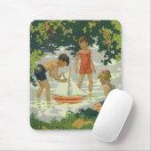 Vintage Kinder Spielzeug Sailboats Sommerteich Mousepad (Mit Mouse)