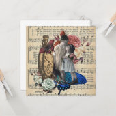 Vintage Kinder und Blumenkollektion Karte (Vorderseite/Rückseite Beispiel)