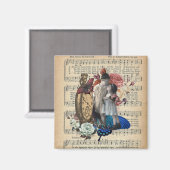 Vintage Kinder und Blumenkollektion Magnet (Vorderseite/Rückseite)