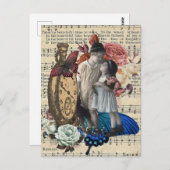 Vintage Kinder und Blumenkollektion Postkarte (Vorne/Hinten)