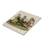 Vintage Kinder- und Hundewagen Fliese (Seite)