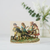Vintage Kinder- und Hundewagen Postkarte (Stehend Vorderseite)
