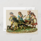 Vintage Kinder- und Hundewagen Postkarte (Vorne/Hinten)