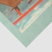 Vintage Kinder und Weihnachtsbaum Seidenpapier (Ausschnitt)