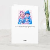 Vintage Kinder und Welpen Weihnachten Karte (Rückseite)