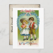 Vintage Kinder Valentine Postkarte (Vorne/Hinten)