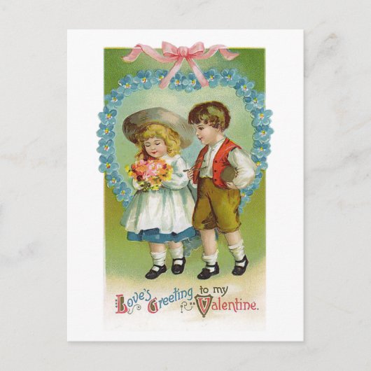 Vintage Kinder Valentine Postkarte (Vorderseite)