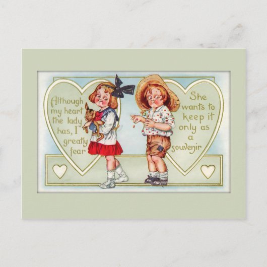 Vintage Kinder Valentine Postkarte (Vorderseite)