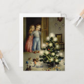 Vintage Kinder Weihnachten Morgen Karte (Vorderseite/Rückseite Beispiel)