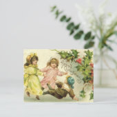 Vintage Kinder Weihnachtskarte Feiertagspostkarte (Stehend Vorderseite)