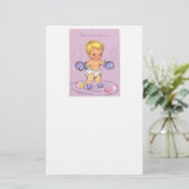 Vintage Kinderankündigung/Boxhandschuhe Briefpapier (Stehend Vorderseite)