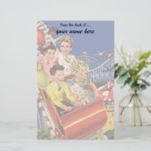 Vintage Kinderballon-Hunderollen-Untersetzer-Fahrt Briefpapier (Stehend Vorderseite)