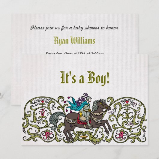 Vintage Kinderdusche Einladung (Vorne/Hinten)