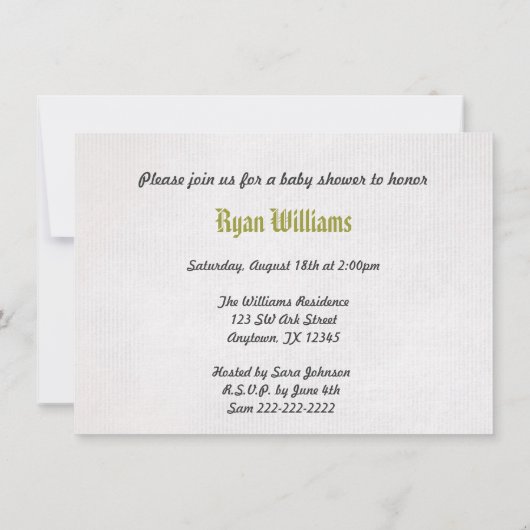 Vintage Kinderdusche Einladung (Rückseite)