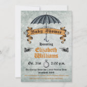 Vintage Kinderdusche Einladung (Vorderseite)